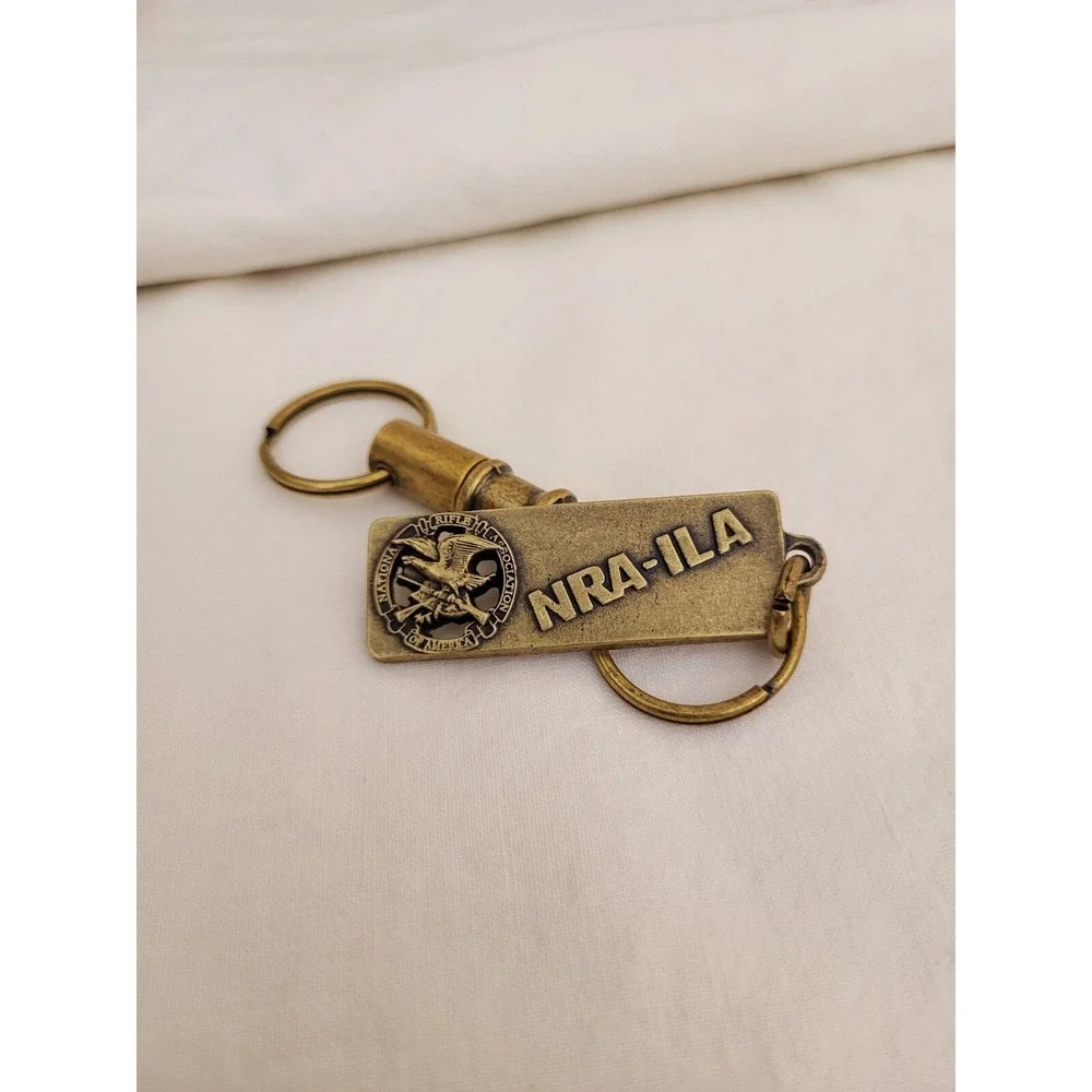 Vintage NRA-ILA Brass Quick Release Keychain National Rifle Association‎ USA NRA